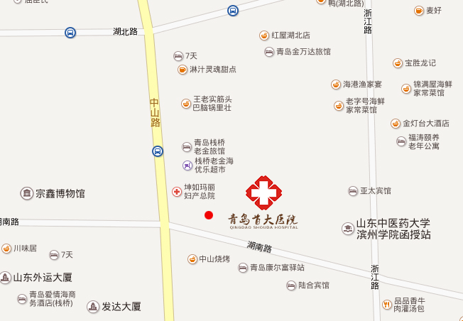 青岛首大医院地图